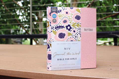 Image of NIV, JOURNAL THE WORD BIBLE FOR GIRLS, DOUBLE-COLUMN, HARDCOVER, PINK, MAGNETIC CLOSURE, RED LETTER, COMFORT PRINT: REFLECT, TAKE NOTES, OR CREATE ART NEXT TO YOUR FAVORITE VERSES