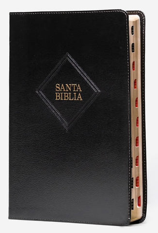 Image of Biblia RVR 1960 Súper Gigante Negro Símil Piel con Índice *IRREGULAR*
