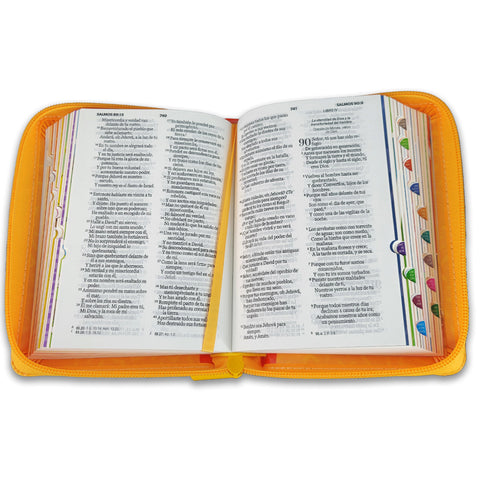 Image of Biblia RVR 1960 para Niños mi Gran Viaje Naranja Símil Piel con Índice y Cierre
