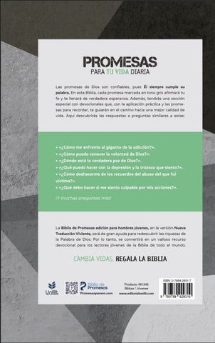 Image of Biblia NTV de Promesas Edición para Hombres Jóvenes Tapa Dura
