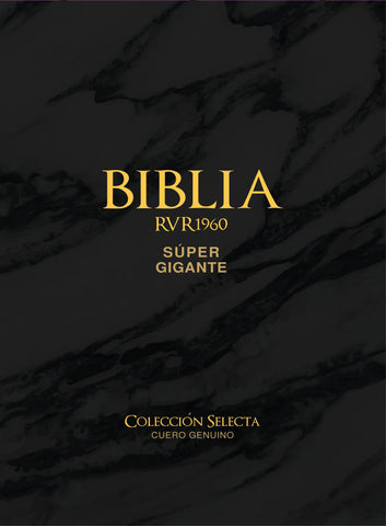 Image of Biblia RVR 1960 Letra Súper Gigante Cuero Genuino Negro con Índice