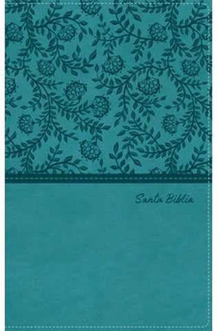 Image of Biblia RVR 1960 Tierra Santa Ultrafina Letra Grande Símil Piel Turquesa con Cierre