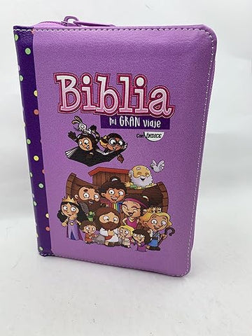 Image of Biblia RVR 1960 para Niños mi Gran Viaje Lila Símil Piel con Índice y Cierre