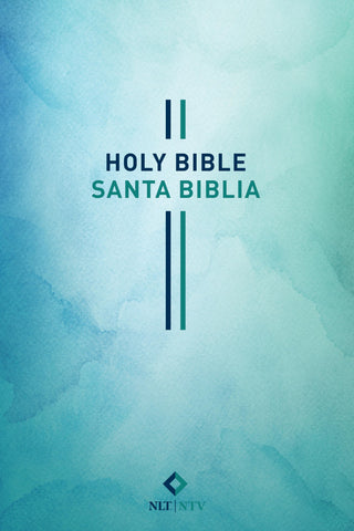 Image of Biblia Bilingüe NLT/NTV Rústica Blue Watercolor