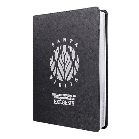 Image of Biblia RVR 1965 de Estudio Exégesis Grande Letra Mediana Símil Piel Negro/Sello Plata