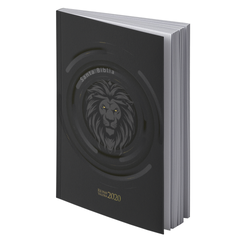 Image of Biblia RVR 2020 Letra Grande León de Judá Negro Rústica