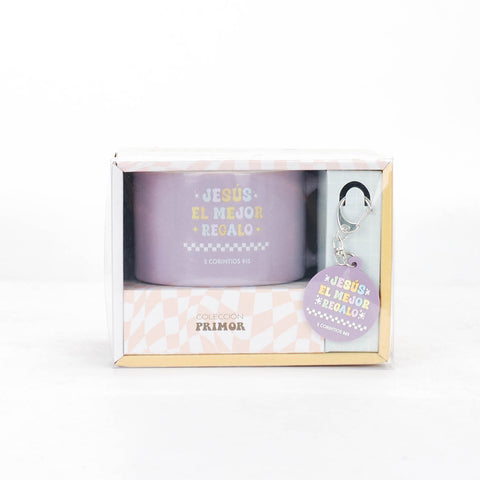 Image of Pack Taza 12 OZ + Llavero de Caucho Colección Primor Jesús el Mejor Regalo