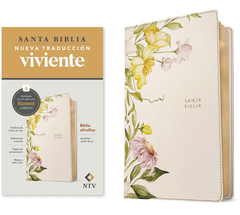 Image of Biblia NTV Ultrafina con Filament Símil Piel Jardín Floral