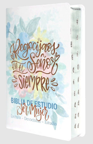Image of Biblia RVR 1960 de Estudio Ser Mujer Flores Piel con Índice