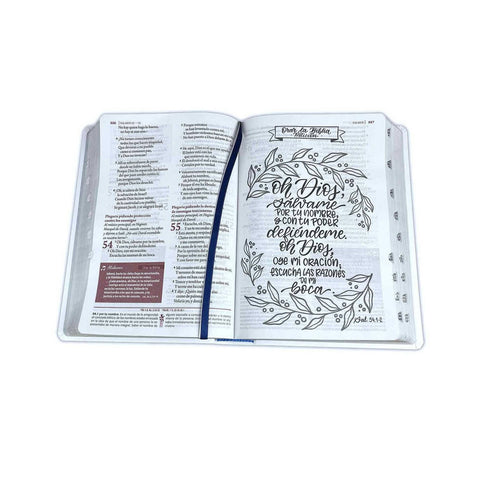 Image of Biblia RVR 1960 de Estudio Ser Mujer Flores Piel con Índice