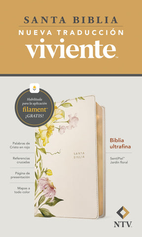 Image of Biblia NTV Ultrafina con Filament Símil Piel Jardín Floral