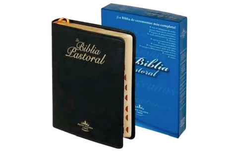 Image of Biblia RVR 1960 de Estudio Pastoral Mediana Letra Mediana Piel Genuina Negro