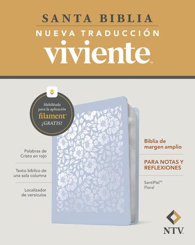 Image of Biblia NTV Margen Amplio con Filament Símil Piel Floral