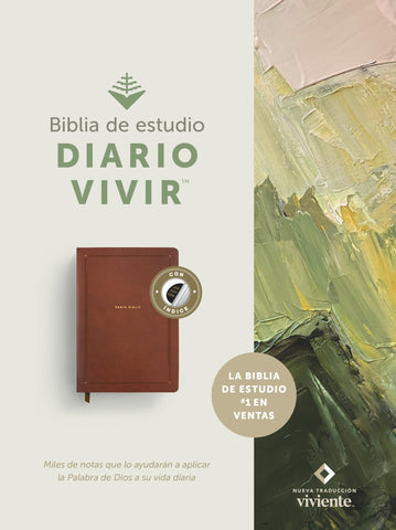 Image of Biblia NTV de Estudio del Diario Vivir Símil Piel Café Índice Letra Roja