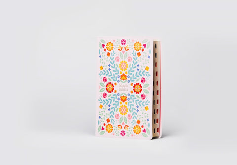 Image of Biblia RVR 1960 Súper Gigante Flores Símil Piel con Índice *IRREGULAR*