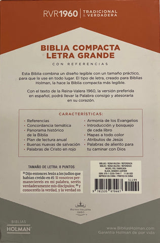 Image of Biblia RVR 1960 Compacta Negro