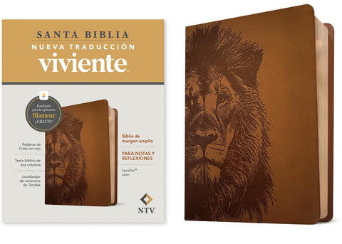 Image of Biblia NTV Margen Amplio con Filament Símil Piel León