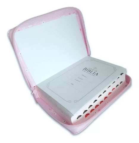 Image of Biblia RVR 1960 Compacta Mariposas y Flores Símil Piel con Índice y Cierre
