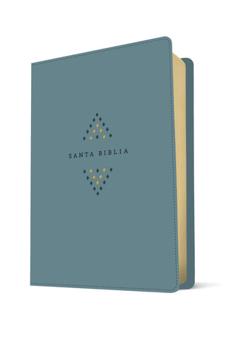 Image of Biblia NTV Ultrafina Letra Grande con Filament Símil Piel Azul Sereno Letra Roja