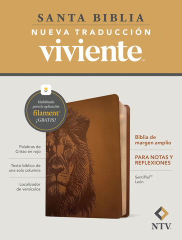Image of Biblia NTV Margen Amplio con Filament Símil Piel León