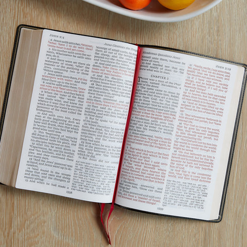 Image of KJV HOLY BIBLE: SUPER GIANT PRINT WITH 43,000 CROSS REFERENCES, BURGUNDY LEATHER-LOOK, RED LETTER, COMFORT PRINT: KING JAMES VERSION