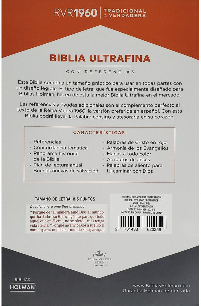 Biblia RVR 1960 Ultrafina Aqua