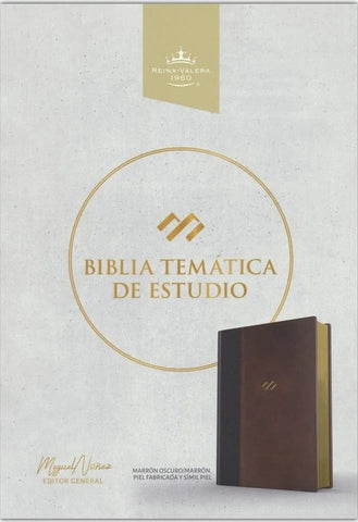 Image of Biblia RVR 1960 de Estudio Temática Miguel Núñez Piel Duotono Marrón