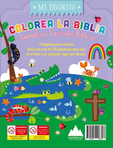 Image of Colorea la Biblia - Animales y Versículos Bíblicos con Pegatinas