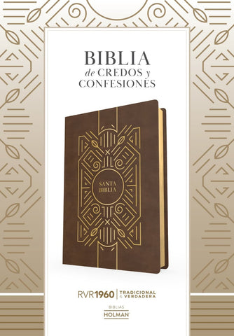 Image of Biblia RVR 1960 de Estudio de Credos y Confesiones Café Símil Piel