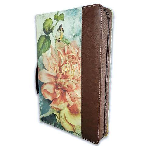 Image of Biblia RVR 1960 Letra Grande Tamaño Manual Marrón Símil Piel con Índice y Cierre