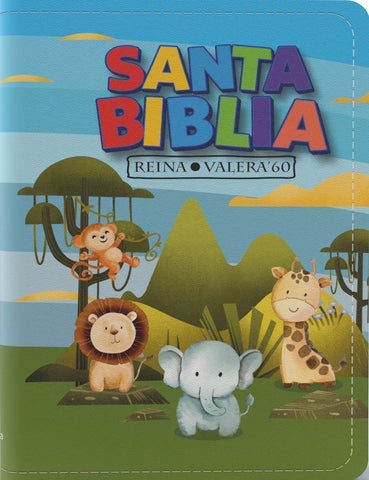 Image of Biblia RVR 1960 Compacta para Niños Animales Vinilo con Cierre