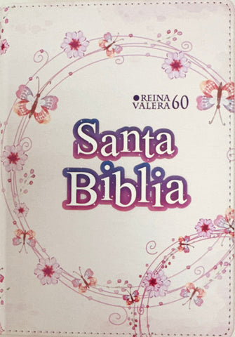 Image of Biblia RVR 1960 Compacta Símil Piel Juvenil Mariposa Palo Rosa