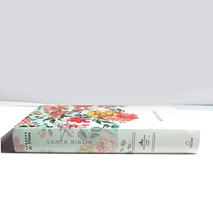Image of Biblia RVR 1960 Letra Grande Tamaño Manual Flores Naranjas Tapa Dura
