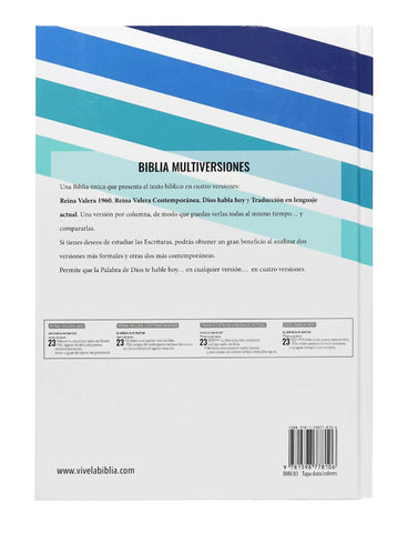 Image of Biblia RVR 1960 RVC, DHH, TLA de Estudio Multiversiones Grande Letra Mediana Tapa Dura