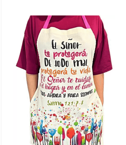 Image of Delantal/mandil de algodón. El Señor te protegerá