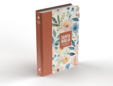 Image of Biblia RVR 1960 Letra Gigante 14 puntos Símil Piel Flores Terracota