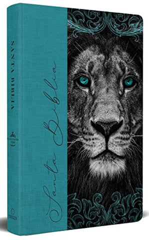 Image of Biblia RVR 1960 Letra Grande Tamaño Manual León de Judá Aguamarina Tapa Dura