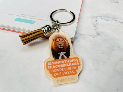 Image of Llavero Acrílico con Tassel. El Señor tu Dios te Acompañará