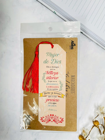 Image of Marcador de Libro con Tassel.Mujer de Dios