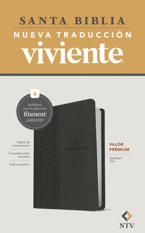 Image of Biblia NTV Valor Prémium con Filament Símil Piel Gris