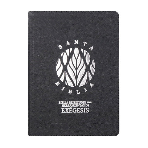 Image of Biblia RVR 1965 de Estudio Exégesis Grande Letra Mediana Símil Piel Negro/Sello Plata