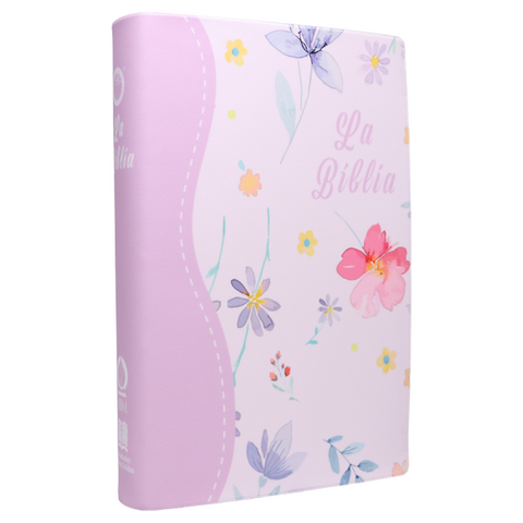 Image of Biblia TLA Mediana Letra Grande 11 Puntos Vinil Canto Morado Flourish