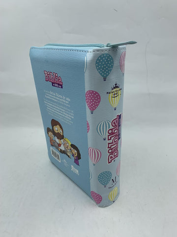 Image of Biblia RVR 1960 para Niños mi Gran Viaje Turquesa Símil Piel con Índice y Cierre