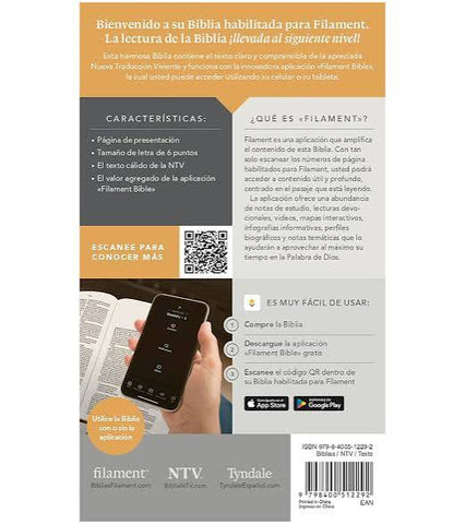 Image of Biblia NTV Compacta Cierre con Filament Símil Piel Negro