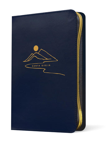 Image of Biblia NTV Compacta Letra Gigante con Filament Símil Piel Azul Letra Roja Cierre