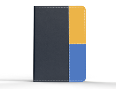 Image of Biblia RVR 1960 Letra Gigante 14 puntos Símil Piel Bloque Azul Cobre Gris Cadete