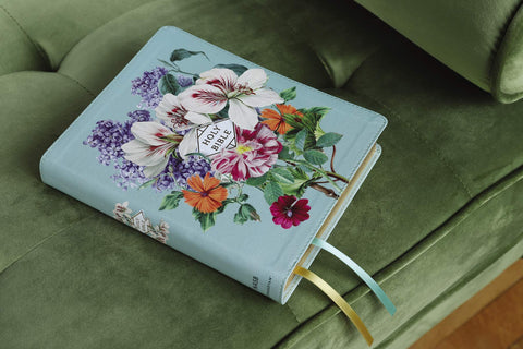 Image of NASB, ARTISAN COLLECTION BIBLE, LEATHERSOFT, SAGE FLORAL, RED LETTER, 1995 TEXT, COMFORT PRINT