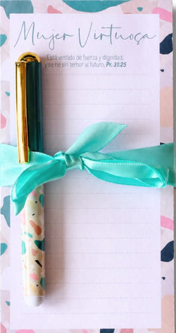 Image of Notepad y Bolígrafo Mujer Virtuosa