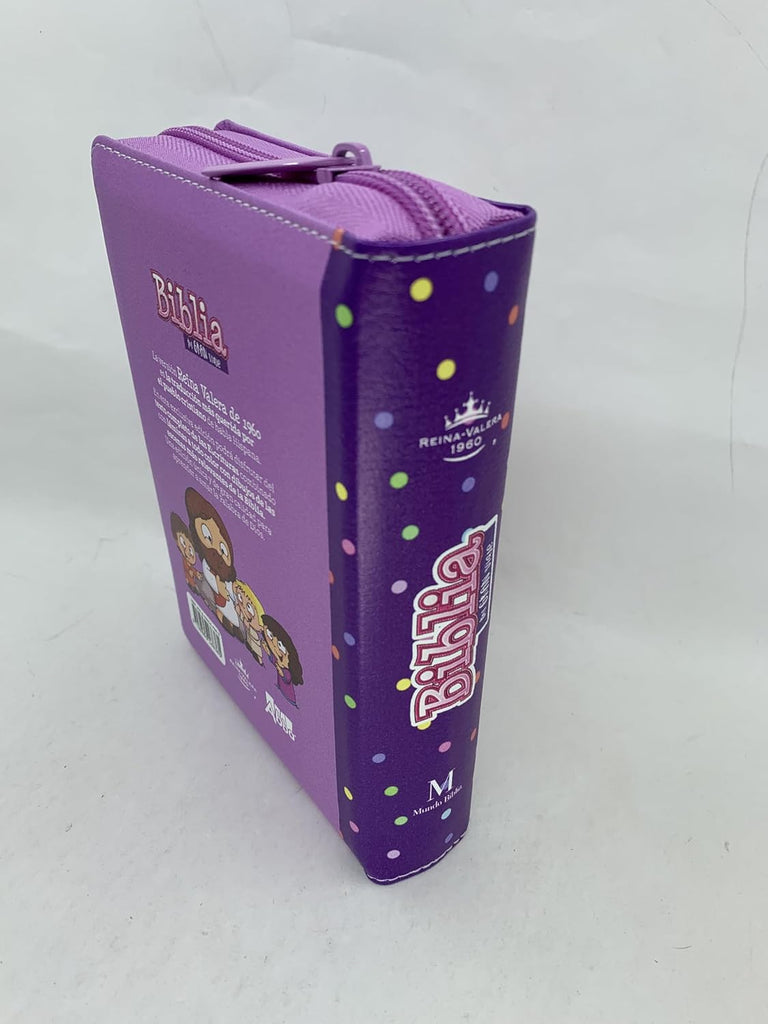 Biblia RVR 1960 para Niños mi Gran Viaje Lila Símil Piel con Índice y Cierre