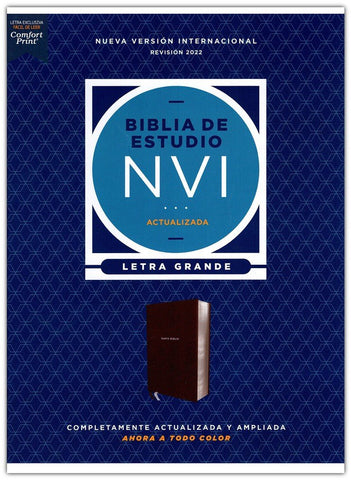 Image of Biblia NVI de Estudio Letra Grande Café Símil Piel